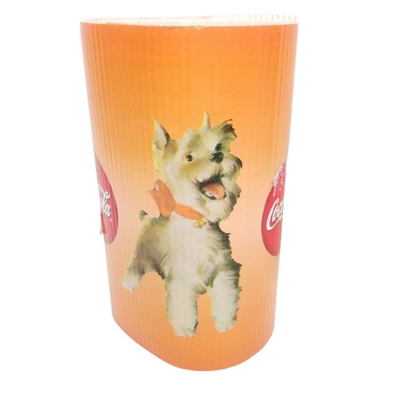 Vtg Coca Cola Christmas Santa Scottie Dog Corrugated Banner Shelf Display 24 Ft - Picture 9 of 10